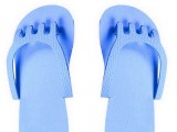 1 Paar Hygiene Slipper mit Zehenspreizer blau