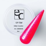UV Gel force glitter corallrot 5ml