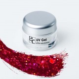 UV Gel force glitter rode dremmar 5ml